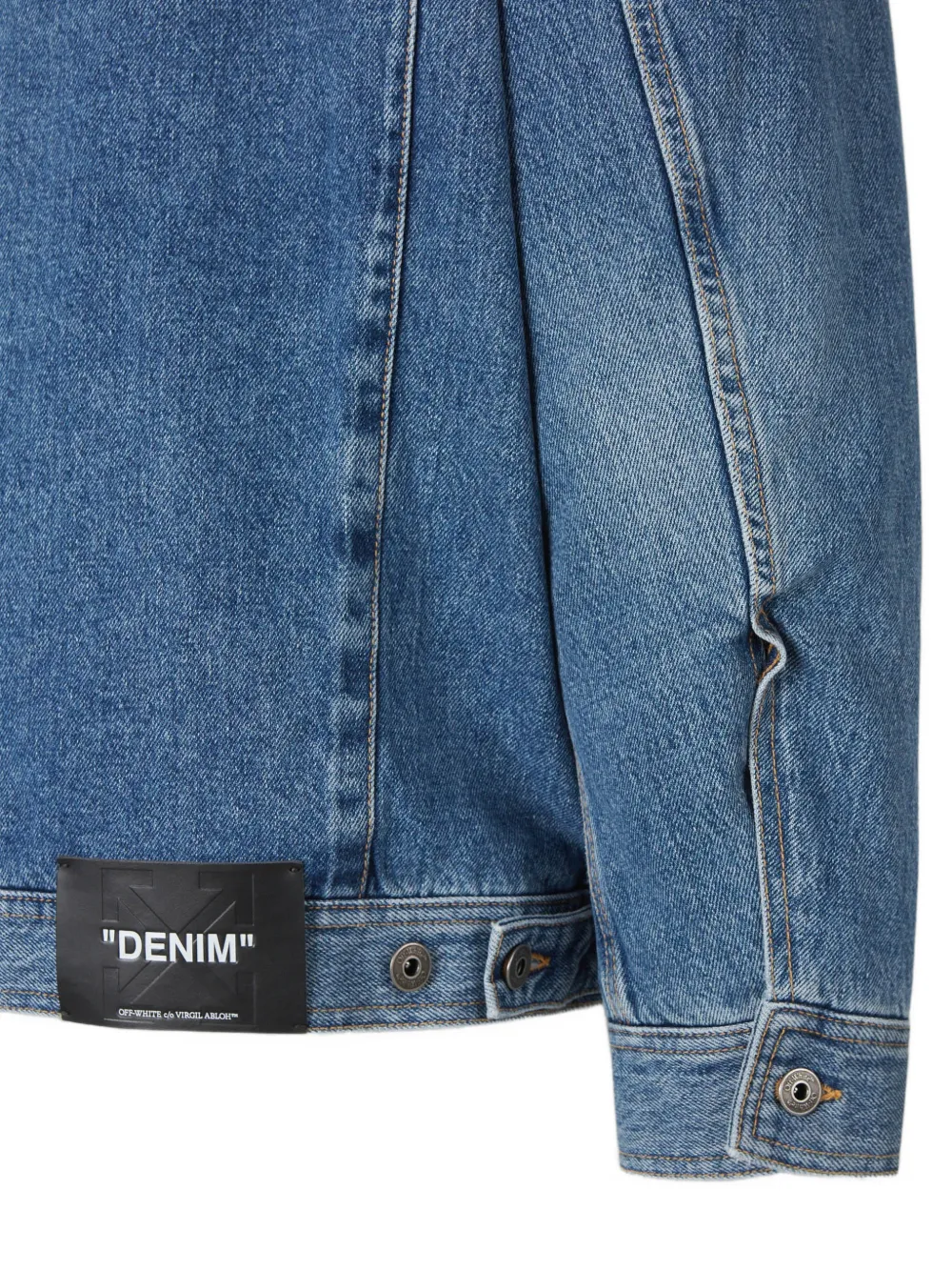 Off-White Denim jack met capuchon Blauw