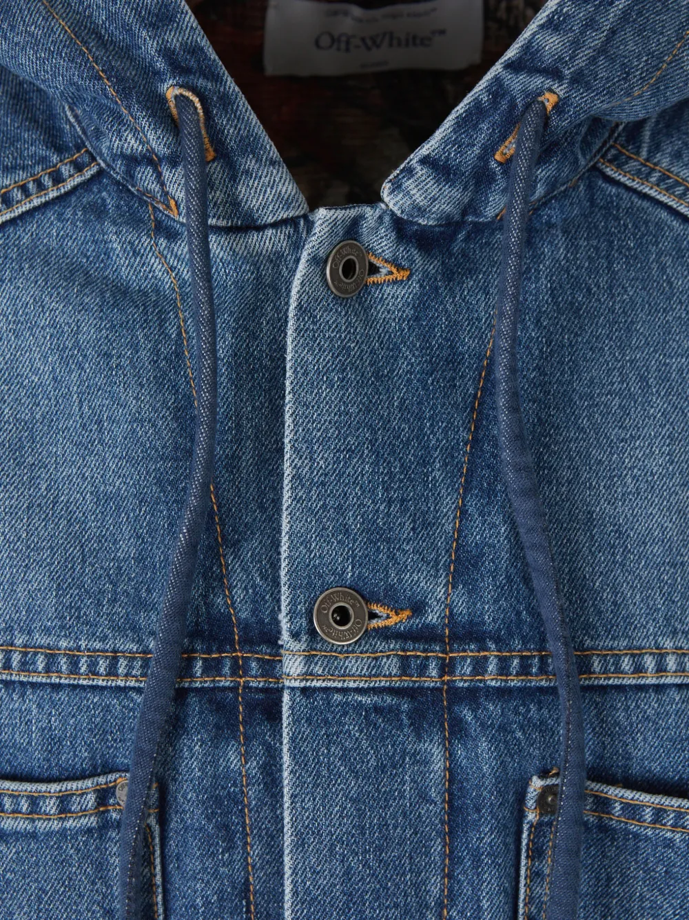 Off-White Denim jack met capuchon Blauw