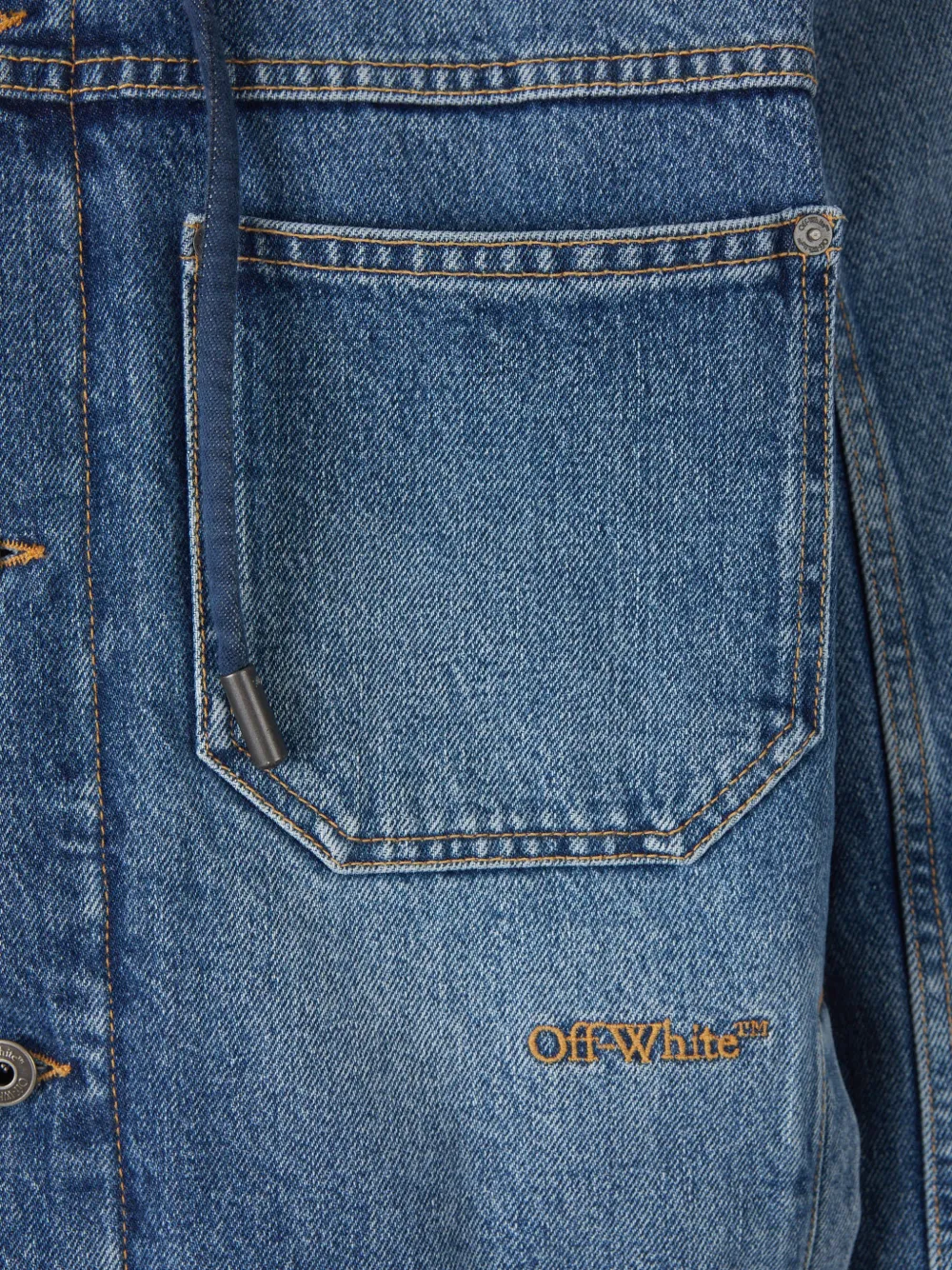 Off-White Denim jack met capuchon Blauw
