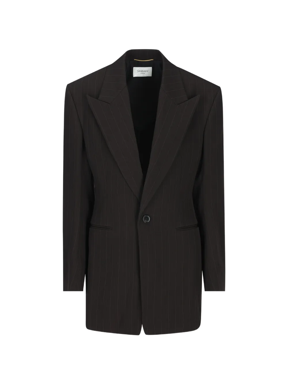 Saint Laurent single-breasted jacket in chalk-stripe wool mélange