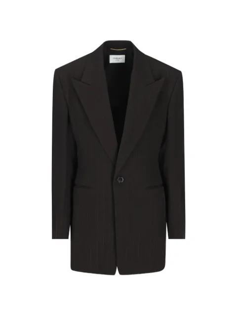 Saint Laurent single-breasted jacket in chalk-stripe wool mélange