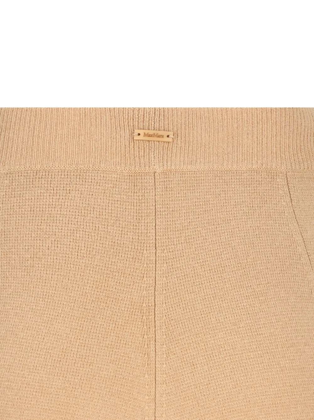 Max Mara Broek met wijde pijpen van wol- en kasjmiergaren Beige