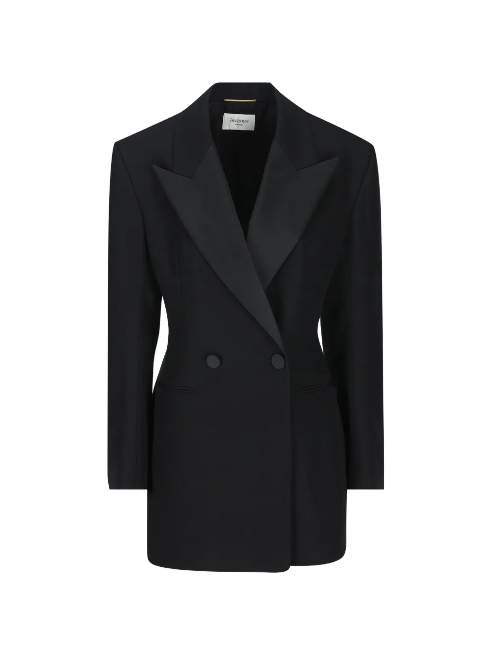 Saint Laurent double-breasted tuxedo jacket in grain de poudre