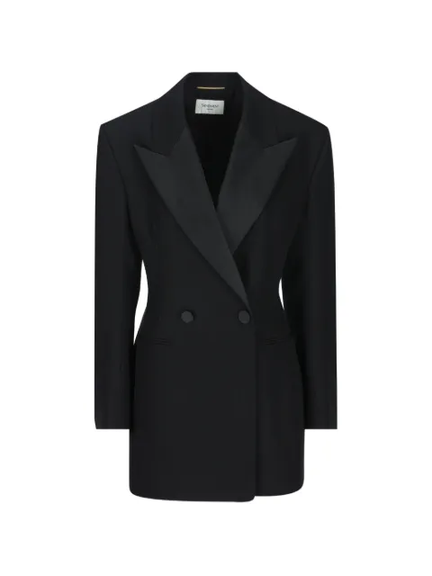 Saint Laurent double-breasted tuxedo jacket in grain de poudre