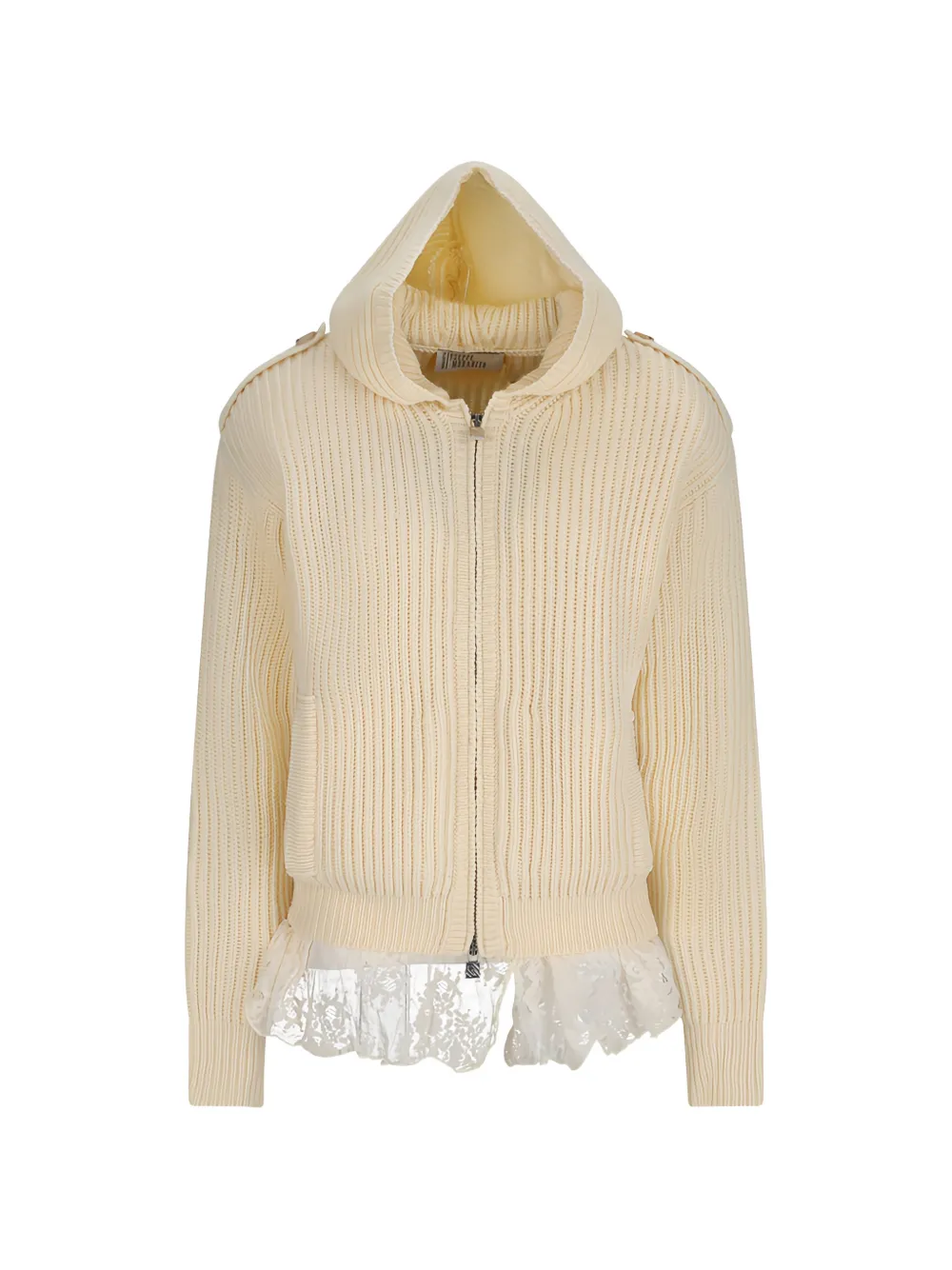 Giuseppe Di Morabito lace-trim ribbed hoodie