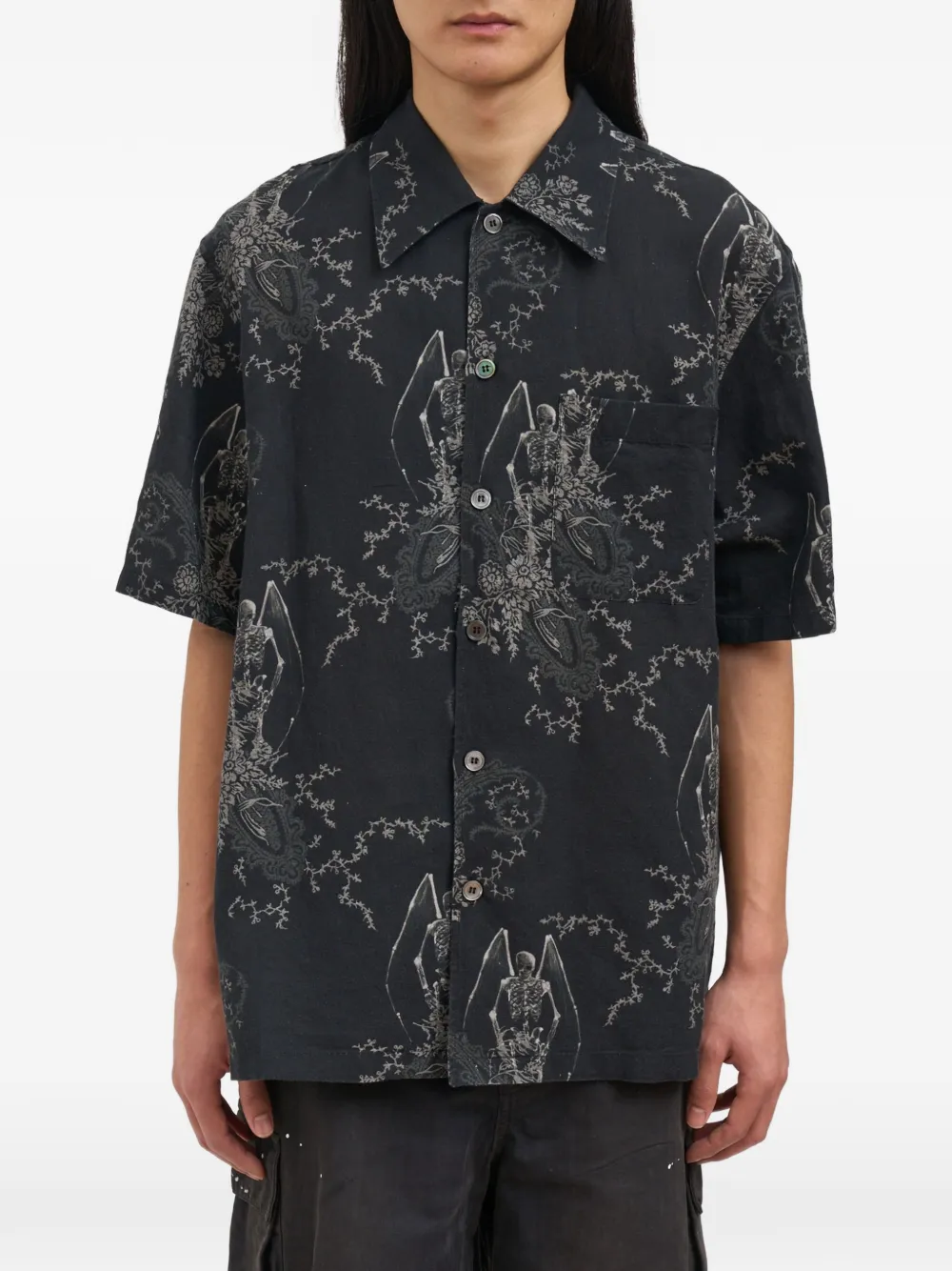 OUR LEGACY Every skeleton-print short-sleeve shirt