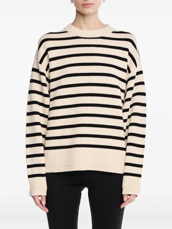 Maria McManus Ladder-stitch Striped Sweater in Neutrals