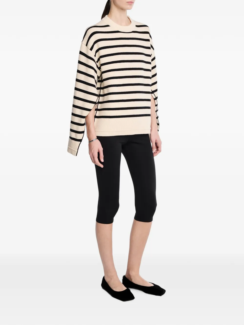 Maria McManus Ladder-stitch Striped Sweater in Neutrals, view 2