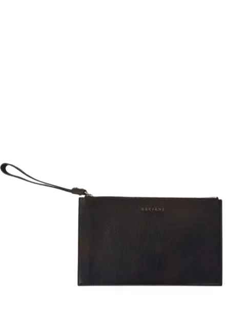 Orciani logo-plaque wristlet clutch bag