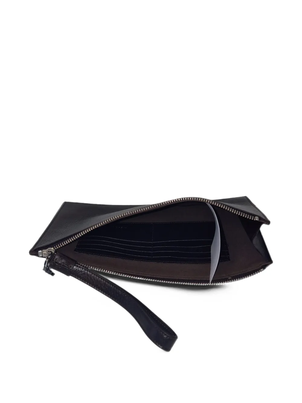 Orciani logo-plaque wristlet clutch bag Bruin