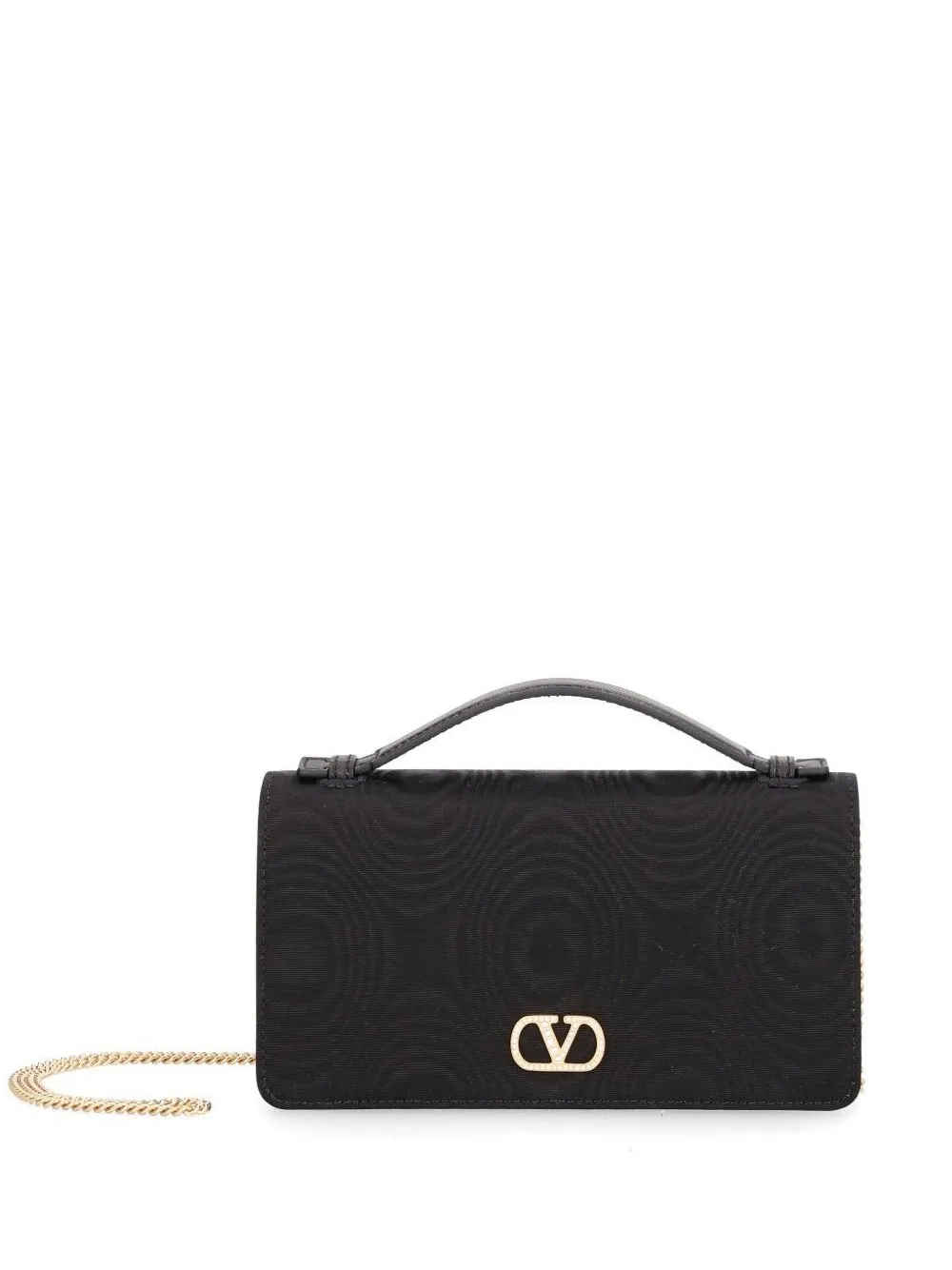 Valentino Garavani VLogo Signature moiré shoulder bag - Black