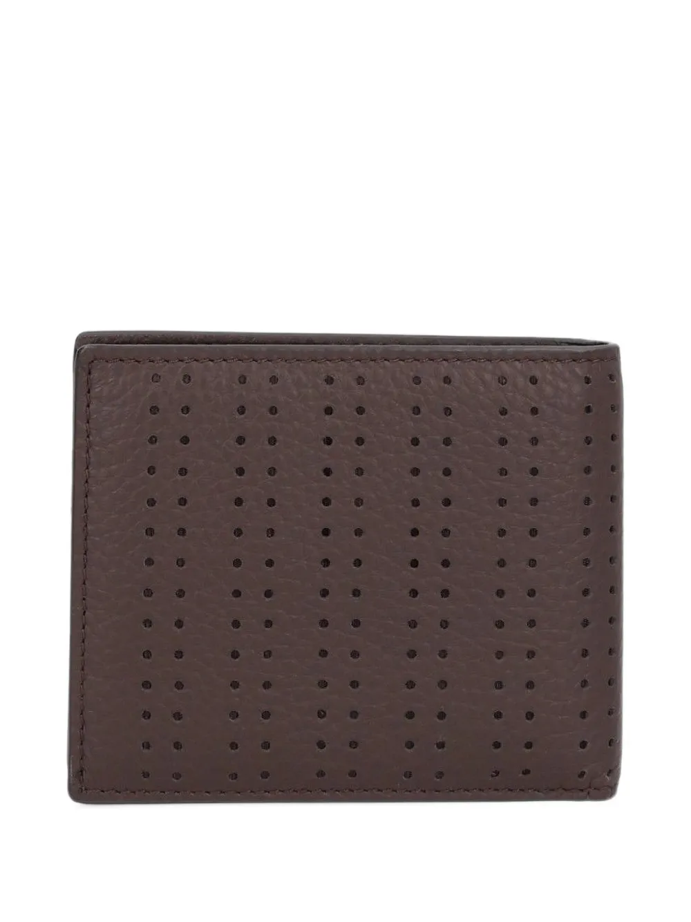 Valentino Garavani VLogo Signature perforated leather billfold wallet Bruin