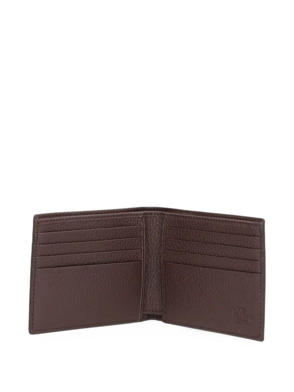 Valentino Garavani VLogo Signature perforated leather billfold wallet Bruin