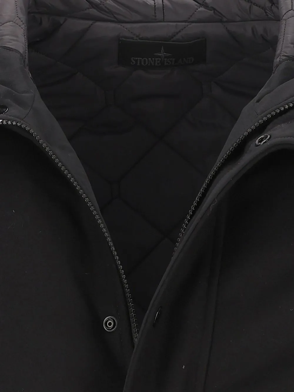 Stone Island 4100018 wollen nylon flanellen_S.I. Ghost parka Zwart