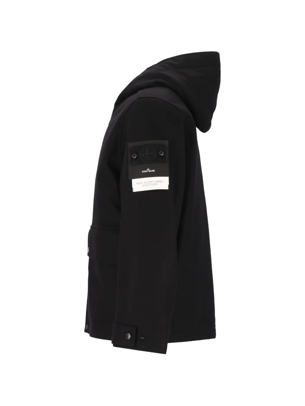 Stone Island 4100018 wollen nylon flanellen_S.I. Ghost parka Zwart