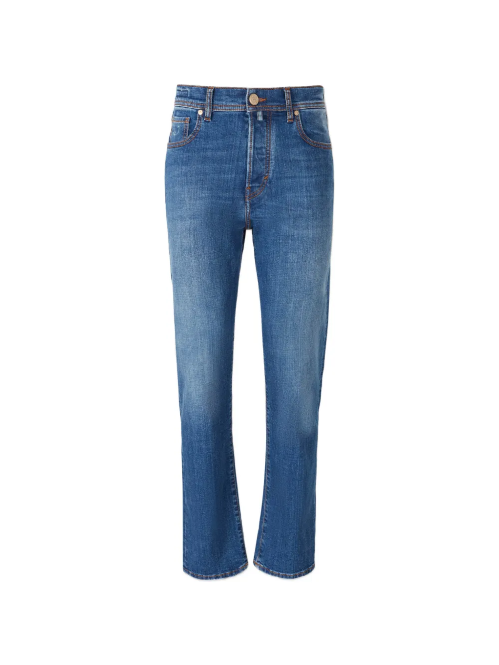 Jacob Cohën logo-patch whiskered jeans - Blu