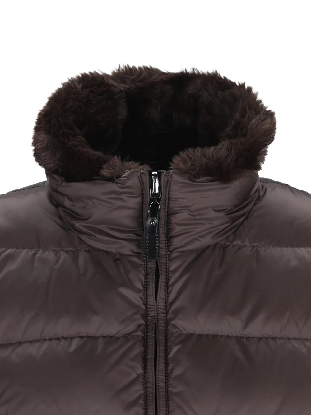 Max Mara Omkeerbare gewatteerde bodywarmer met horizontale stiksels Bruin