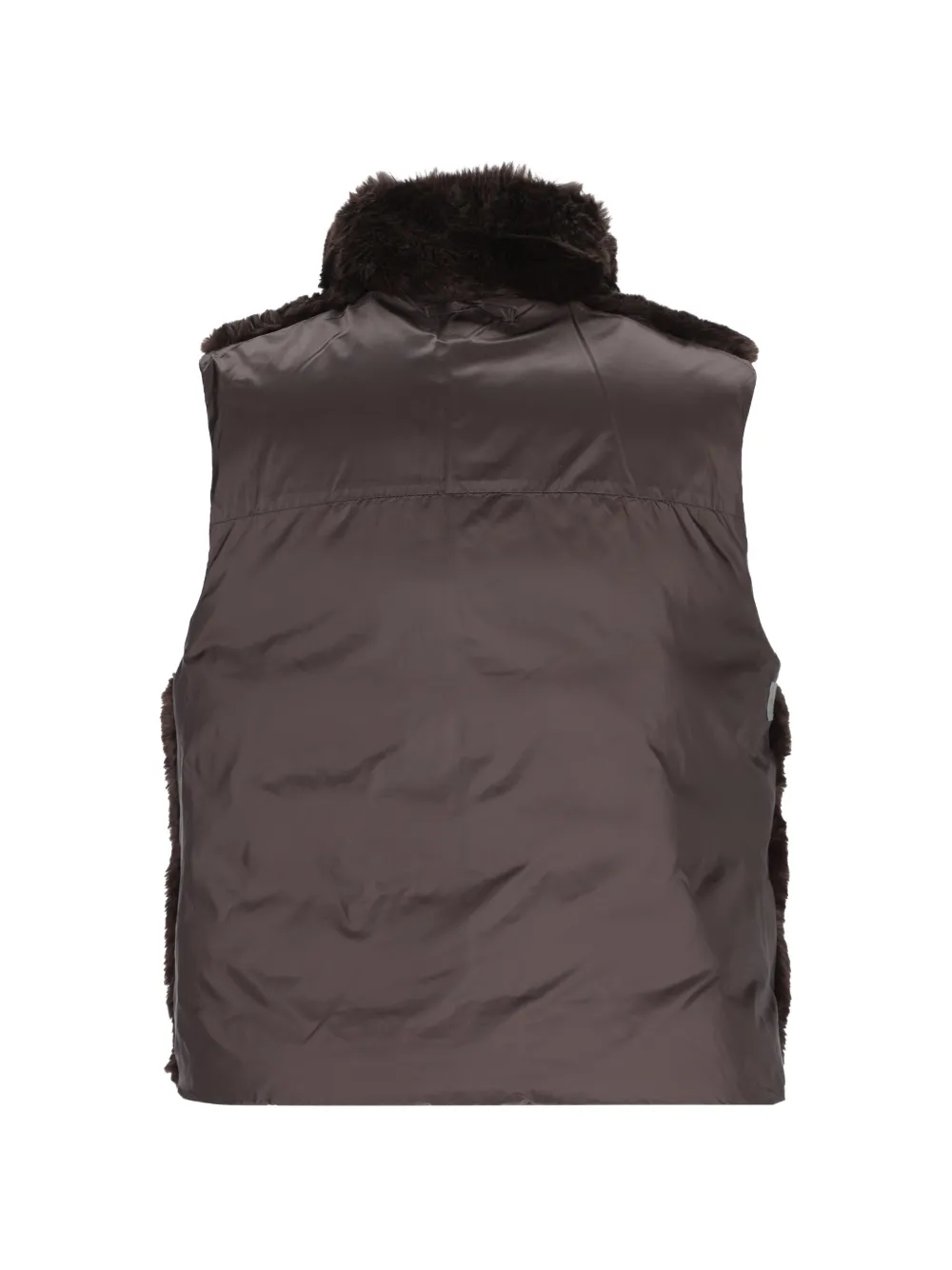 Max Mara Omkeerbare gewatteerde bodywarmer met horizontale stiksels Bruin