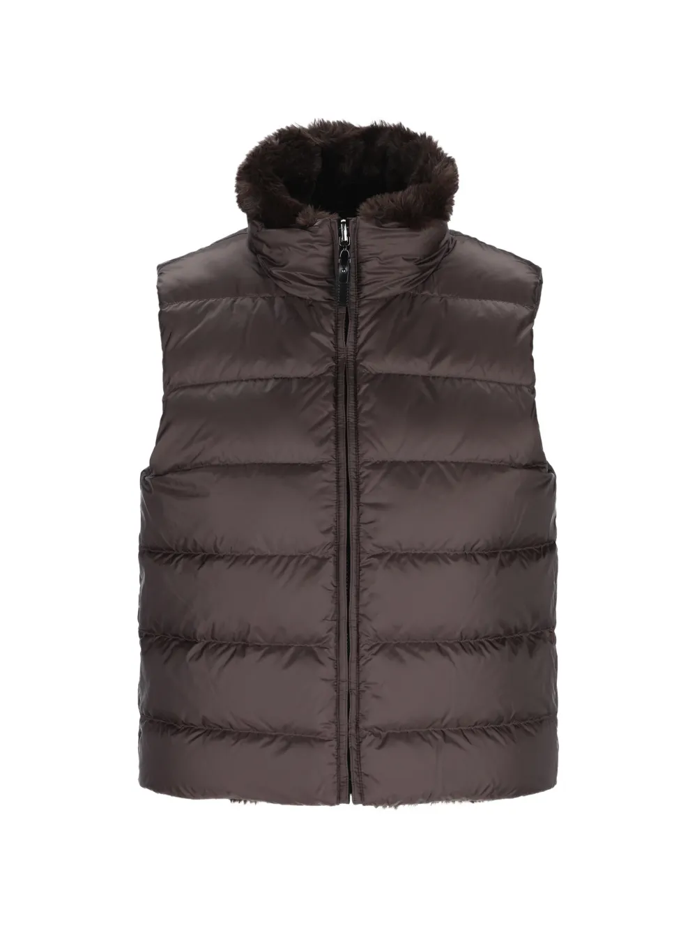 Max Mara reversible padded horizontal-quilted gilet - Marron Max Mara reversible padded horizontal-quilted gilet - Marron