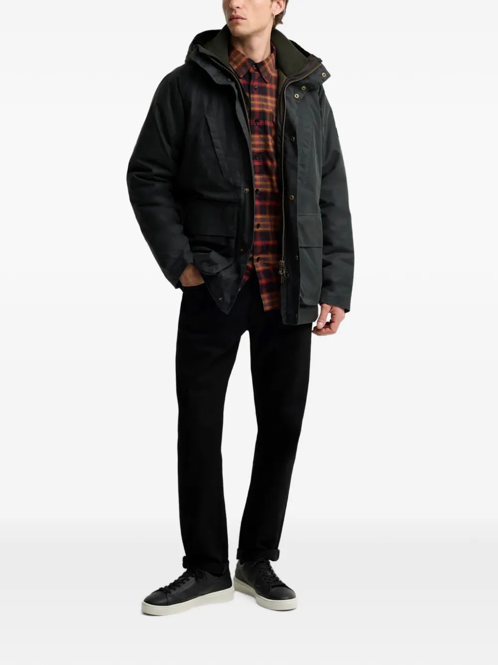 Barbour International Oakdale waxed jacket Groen
