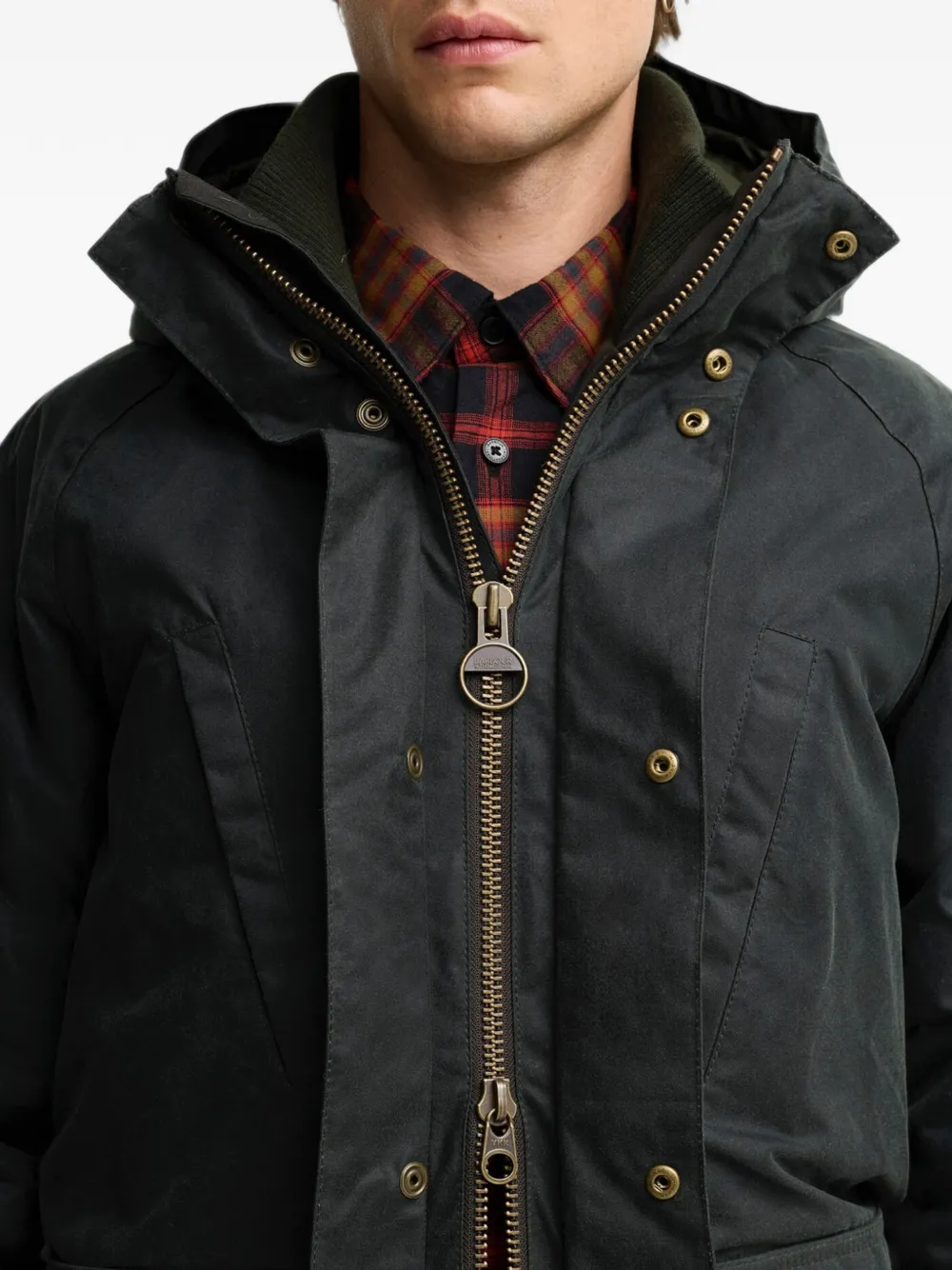 Barbour International Oakdale waxed jacket Groen