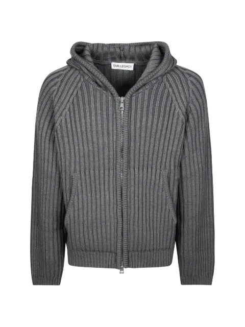 OUR LEGACY Level ribbed-knit hoodie