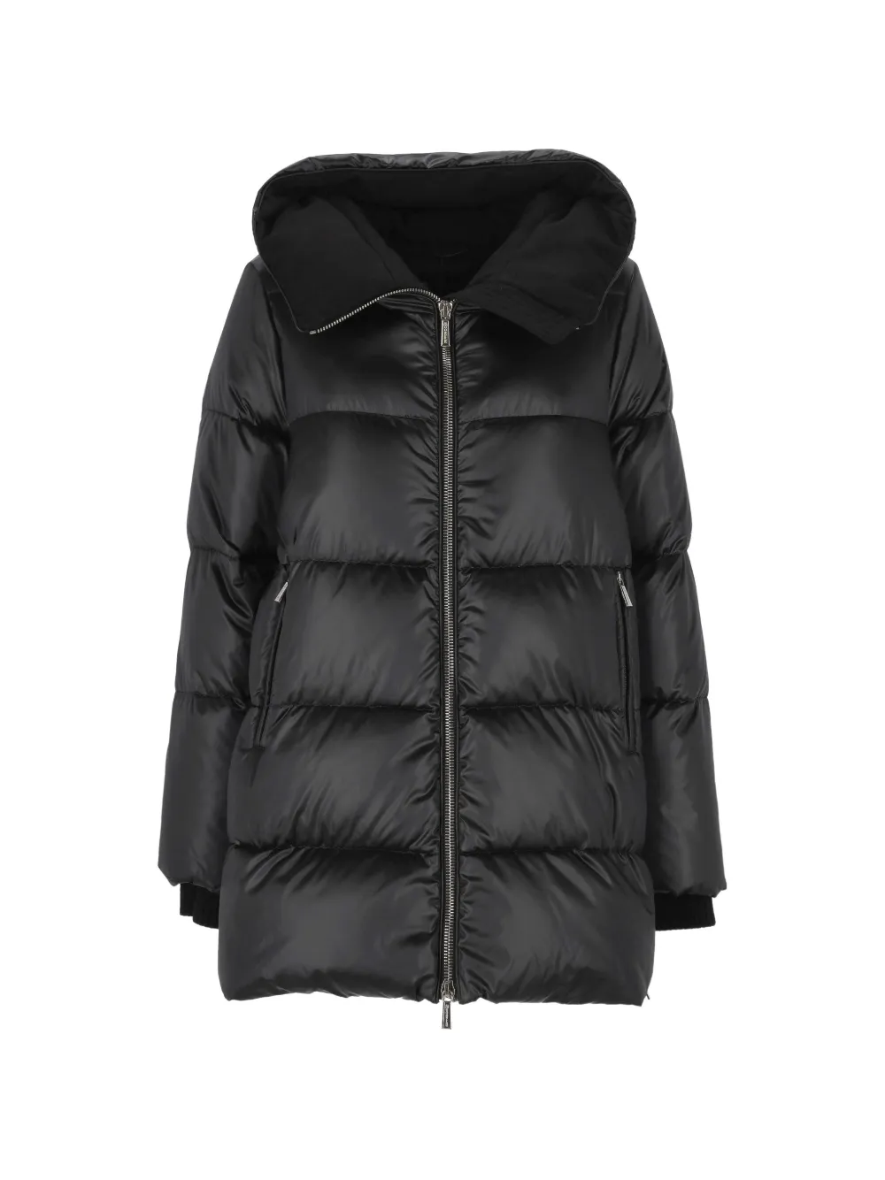 Moorer Carinzia Hooded Padded Coat In Schwarz