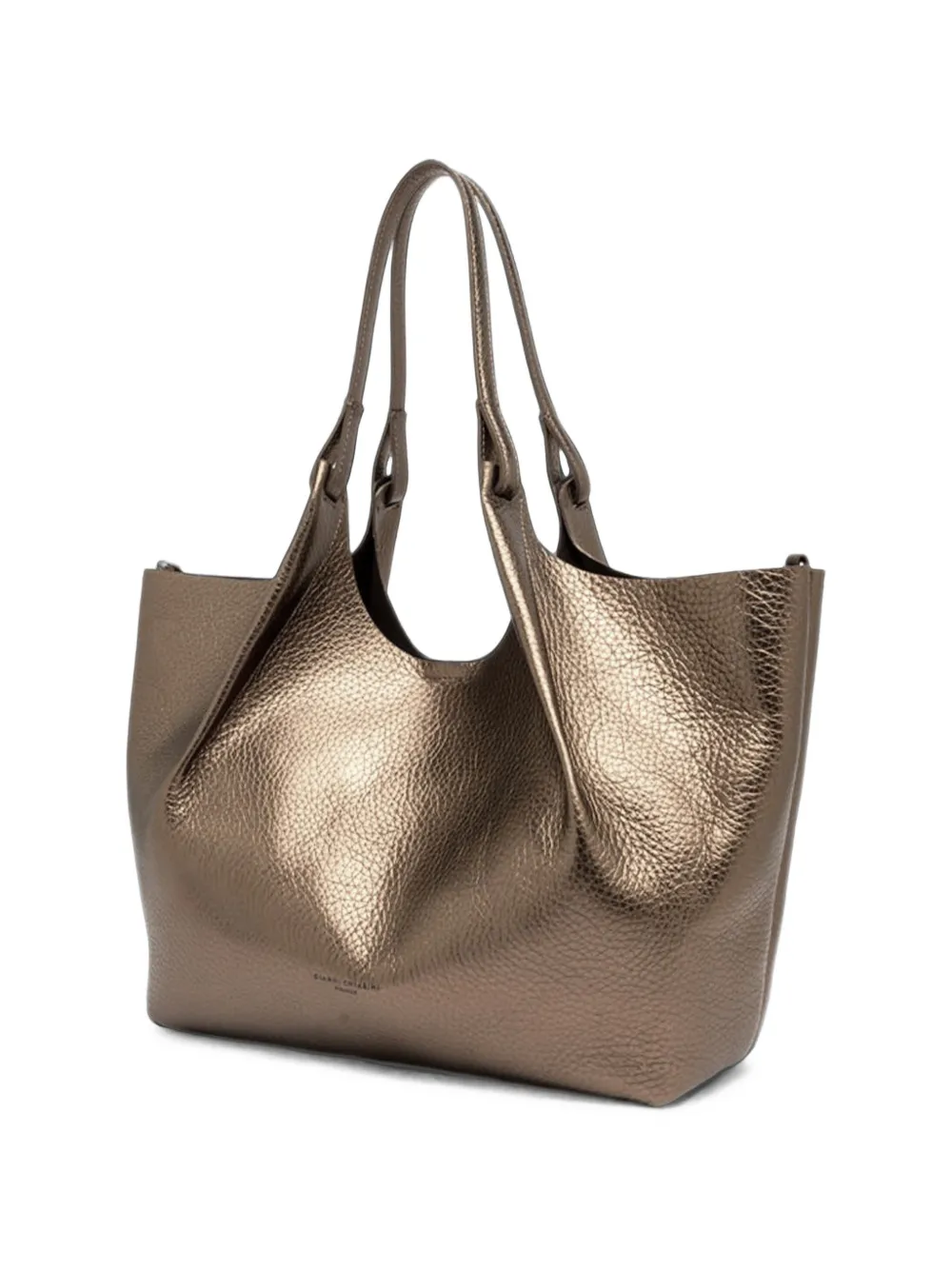 GIANNI CHIARINI Dua leren shopper met metallic-effect Goud