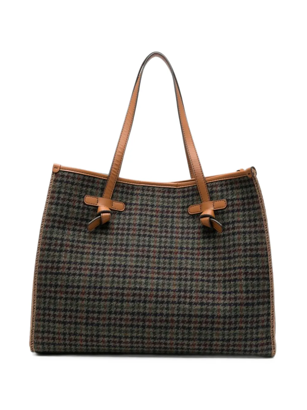 GIANNI CHIARINI large Marcella houndstooth-pattern tote bag - Grigio