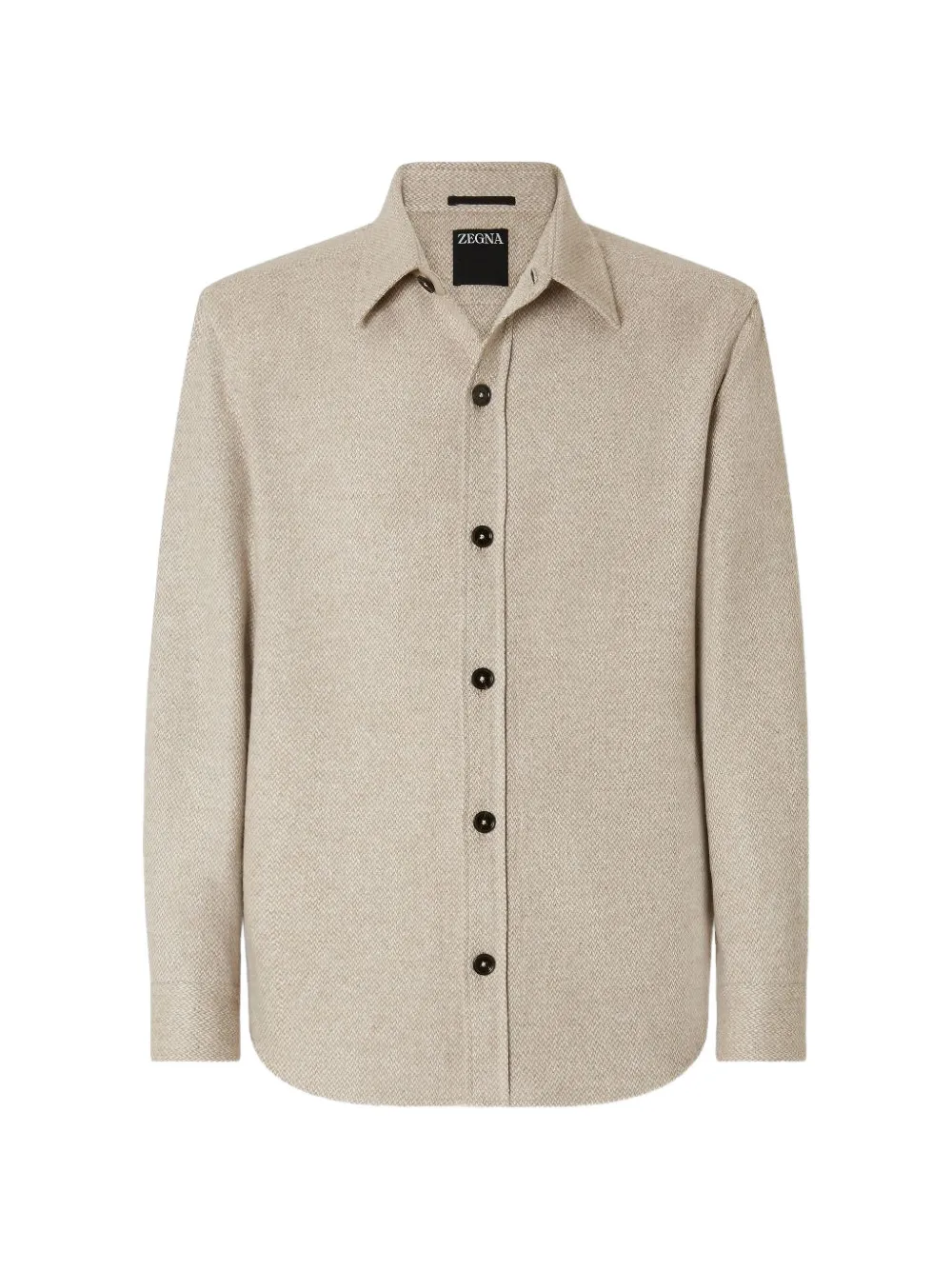 Zegna light beige cashmere and silk overshirt
