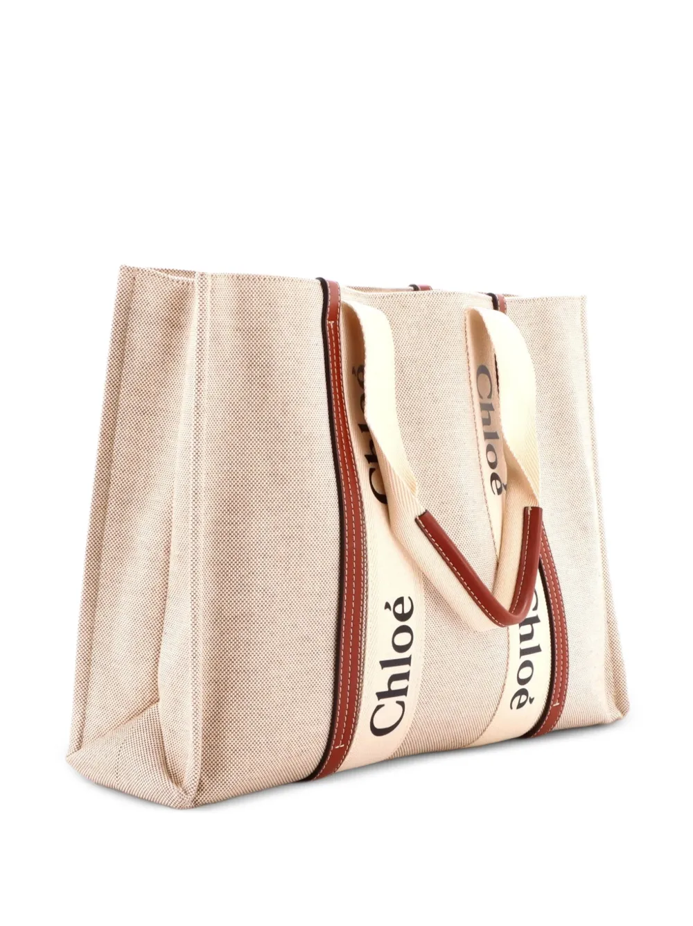 Chloé Pre-Owned Große Woody Canvas-Tote Bag - Braun