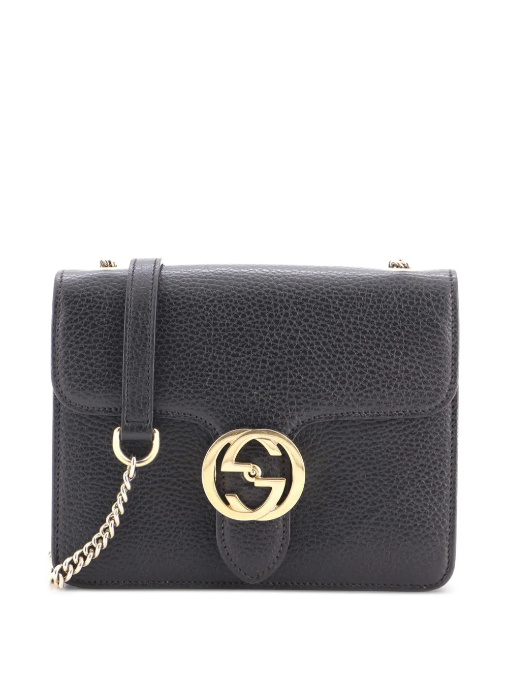 Gucci Pre-Owned Interlocking Leather Small shoulder bag - Black