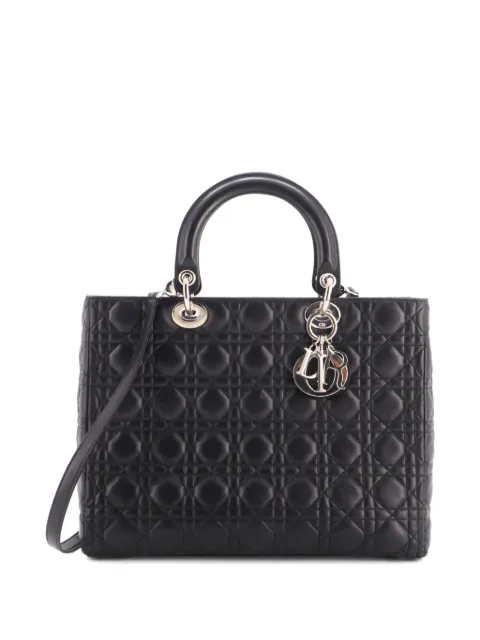 Christian Dior Pre-Owned grand sac à main Lady Dior Cannage en peau d'agneau matelassée