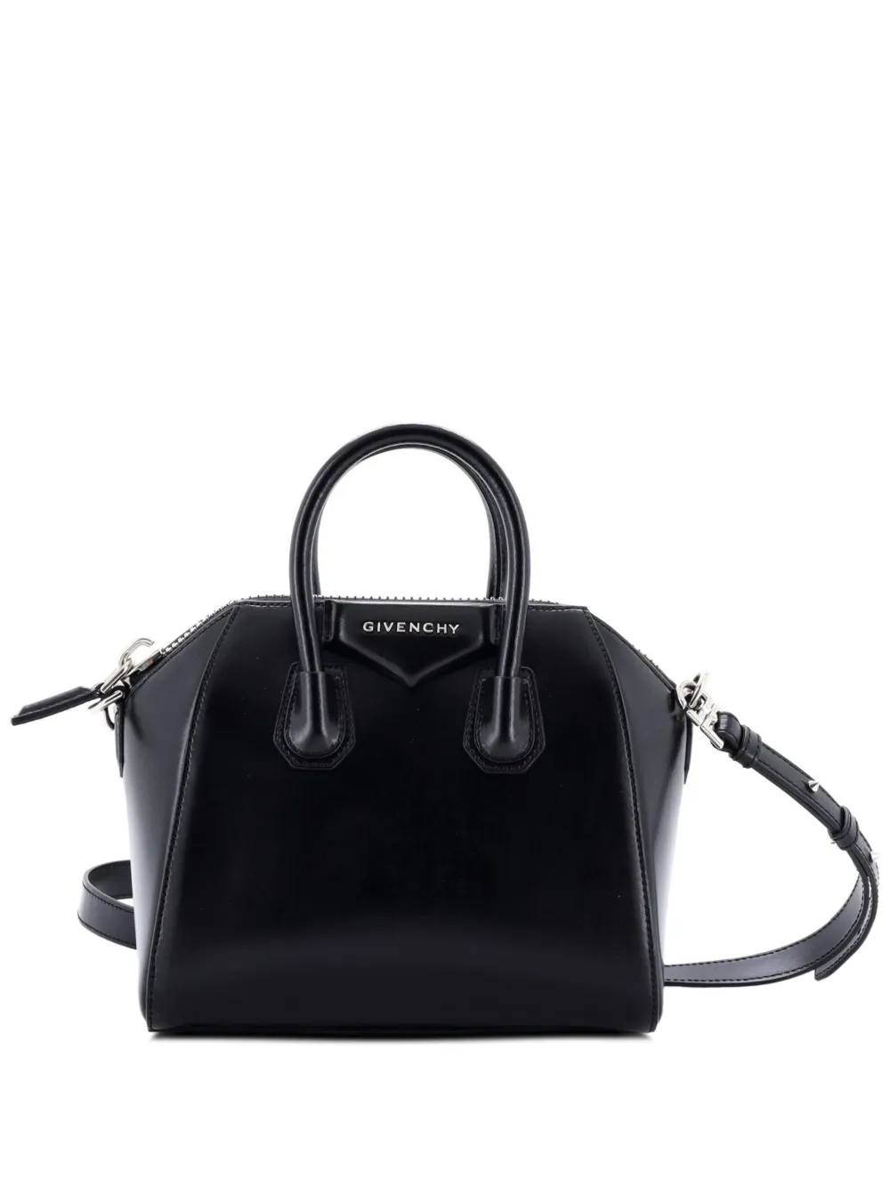 Givenchy Pre-Owned Mini Antigona Satchel-Tasche aus glänzendem Leder - Schwarz