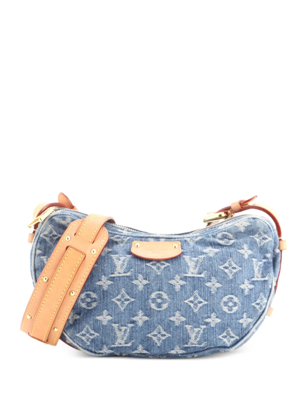 Louis Vuitton Pre-Owned sac porté épaule Croissant NM en jean monogrammé MM - Bleu