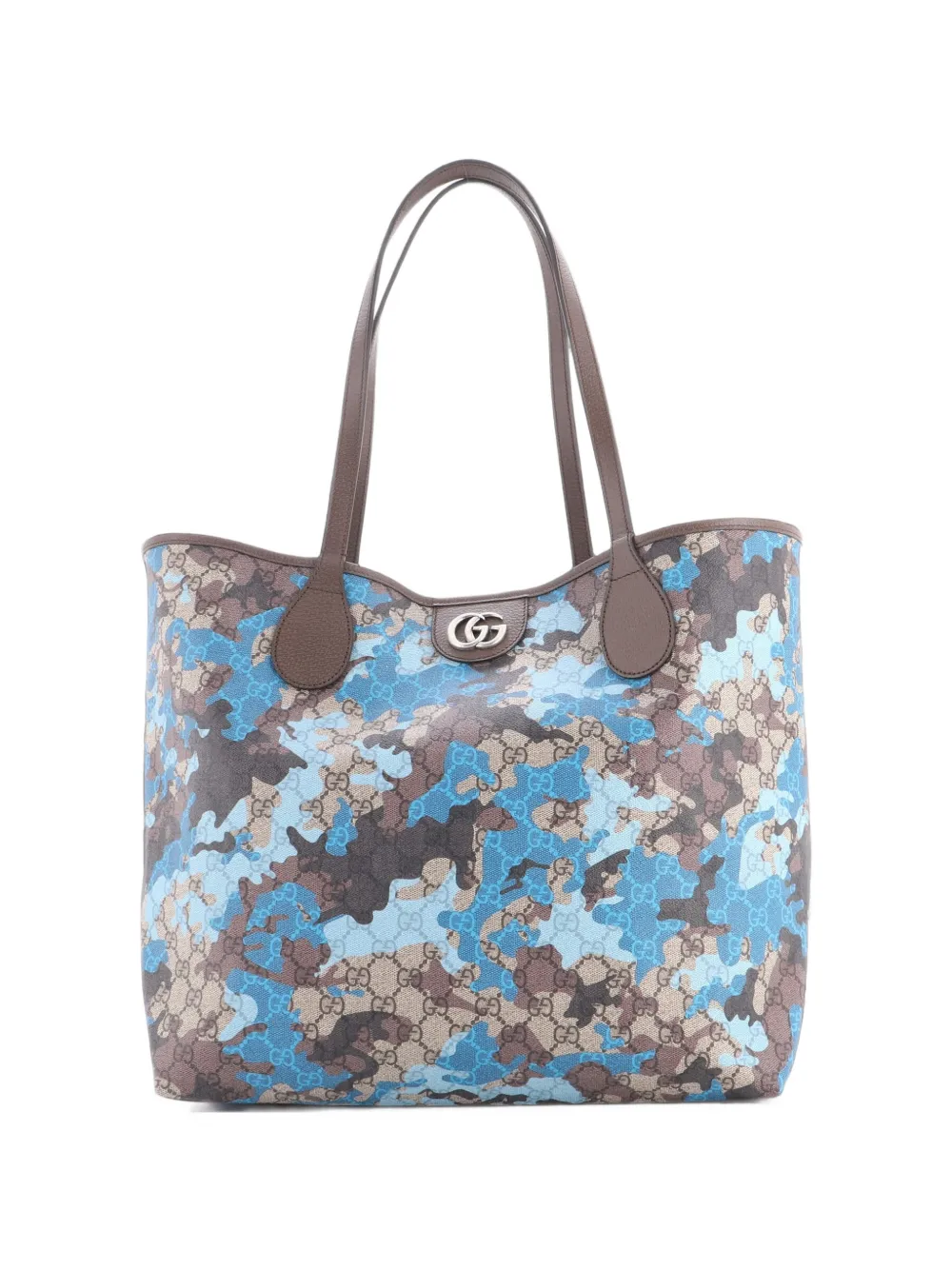 Gucci Pre-Owned Ophidia GG Open GG Camouflage Coated Canvas Large tote bag - Bleu