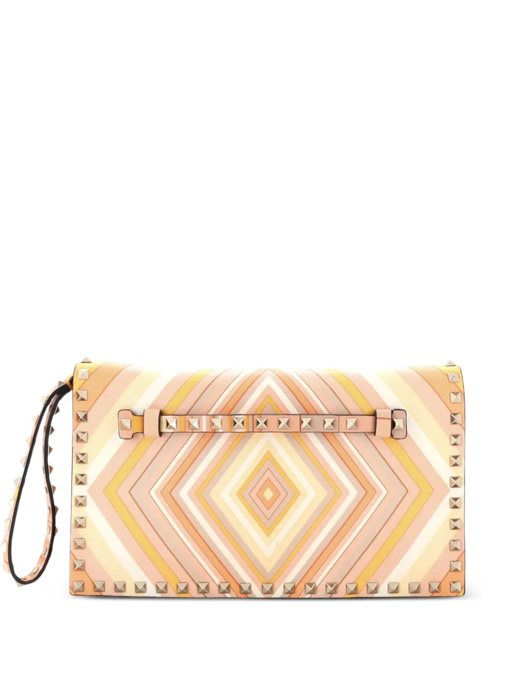 Valentino Garavani Pre-Owned 1973 gestreifte Rockstud Flap Clutch - Mehrfarbig