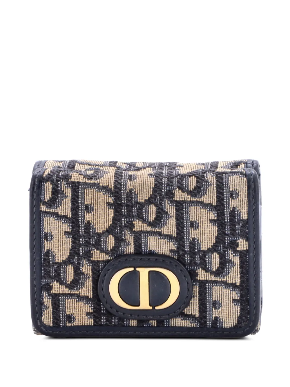 Christian Dior Pre-Owned Kleine 30 Montaigne Lotus Oblique Portemonnaie aus Canvas - Blau