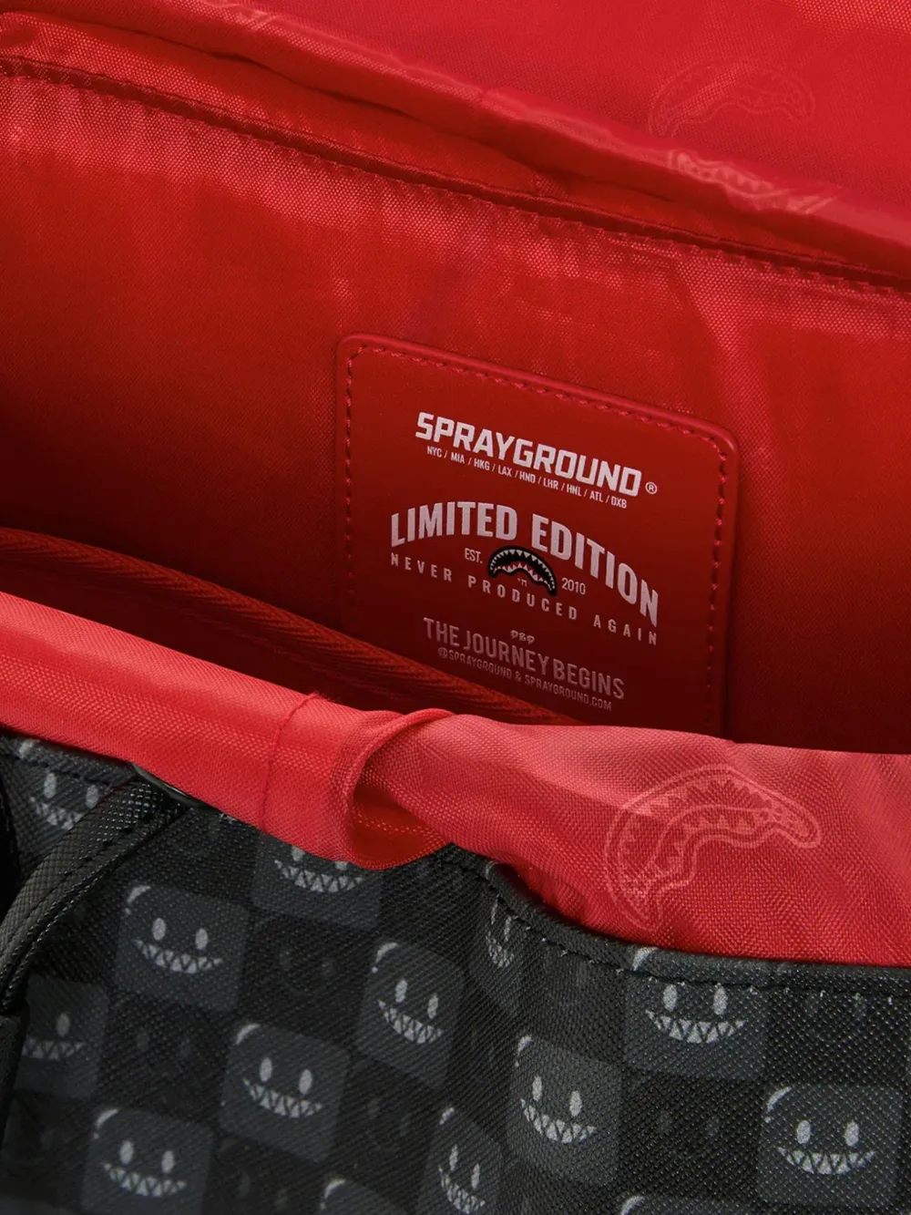 Sprayground Sharks In Paris Monte Carlo geruite rugzak Zwart