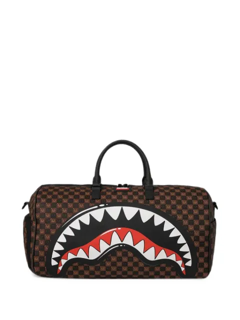 Sprayground Sharks In Paris check-pattern duffle bag