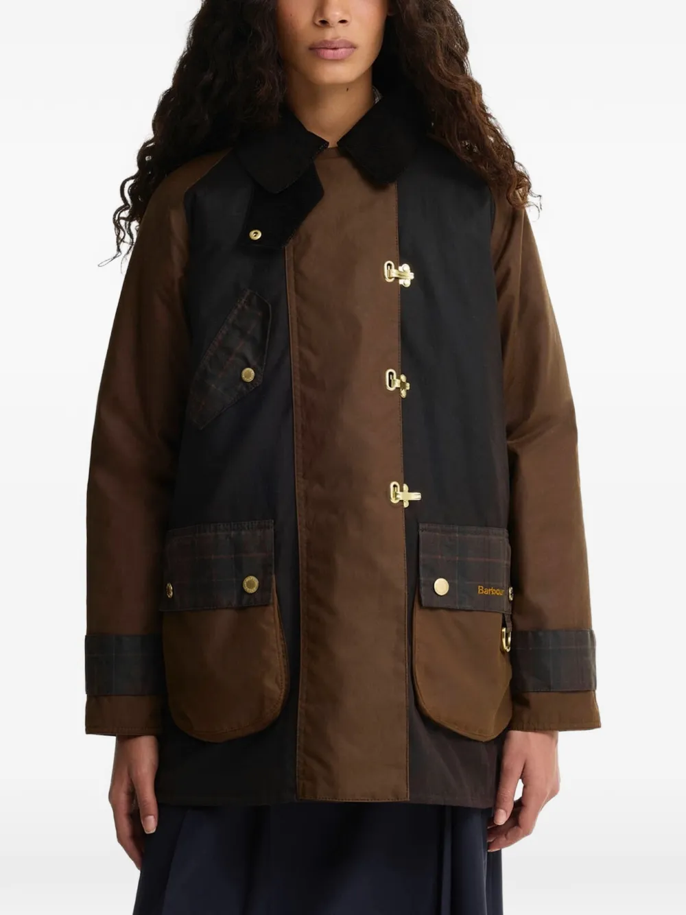 Barbour Felton gewaxt katoenen jack Bruin