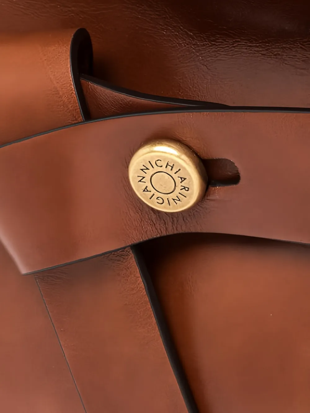GIANNI CHIARINI Miranda leren shopper met ceintuur Bruin