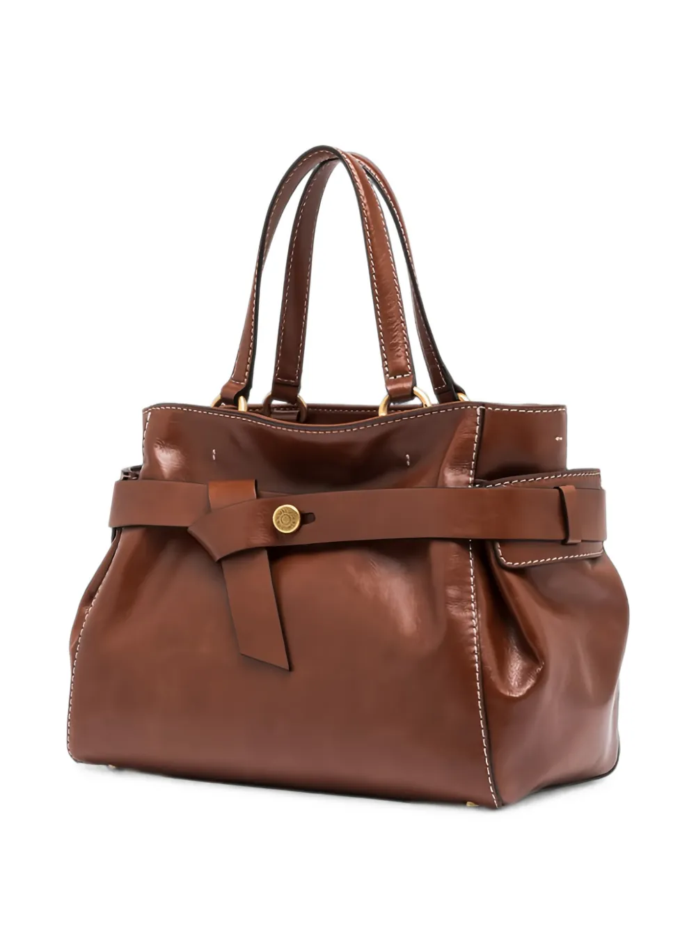 GIANNI CHIARINI Miranda leren shopper met ceintuur Bruin