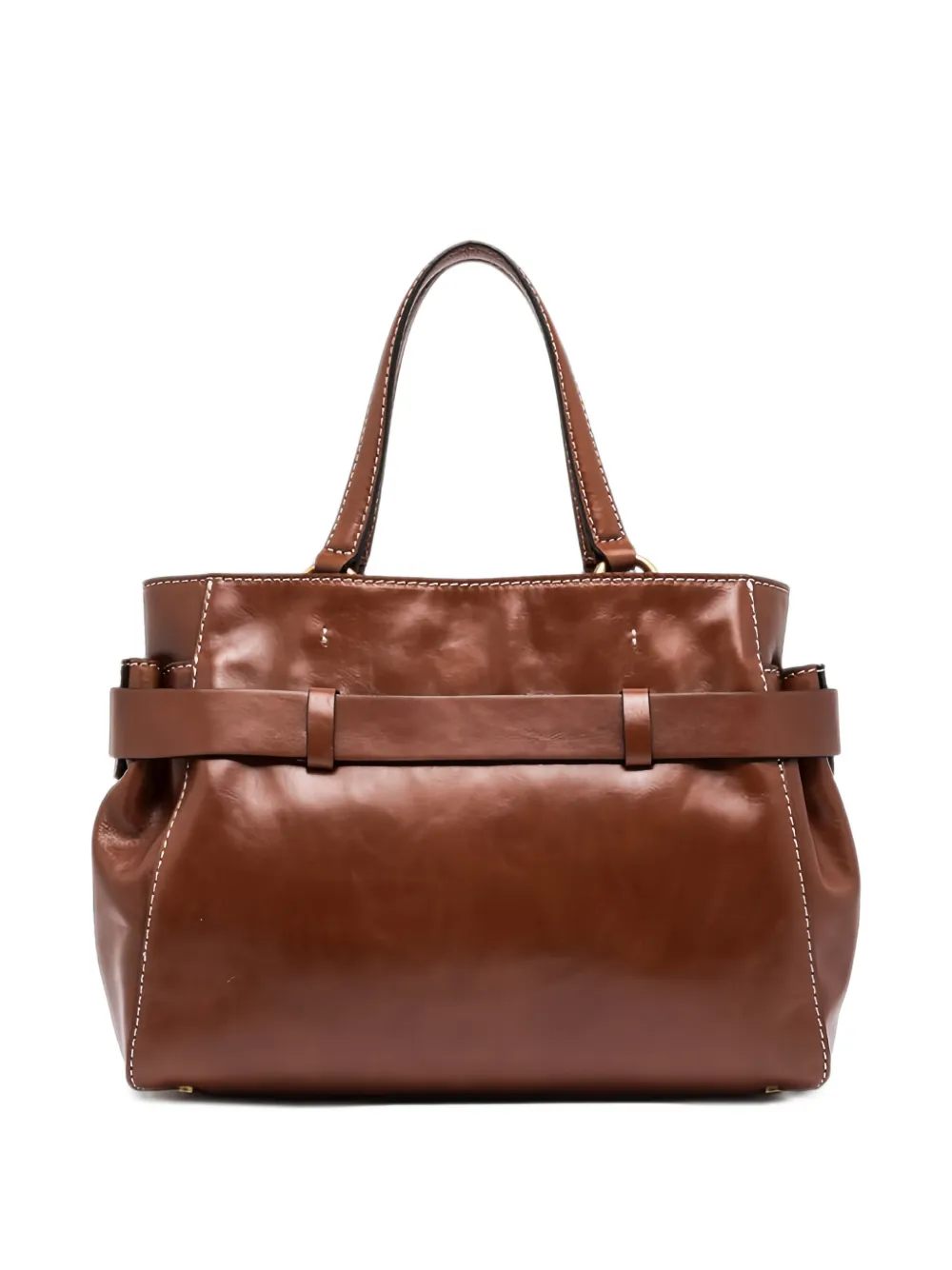 GIANNI CHIARINI Miranda leren shopper met ceintuur Bruin