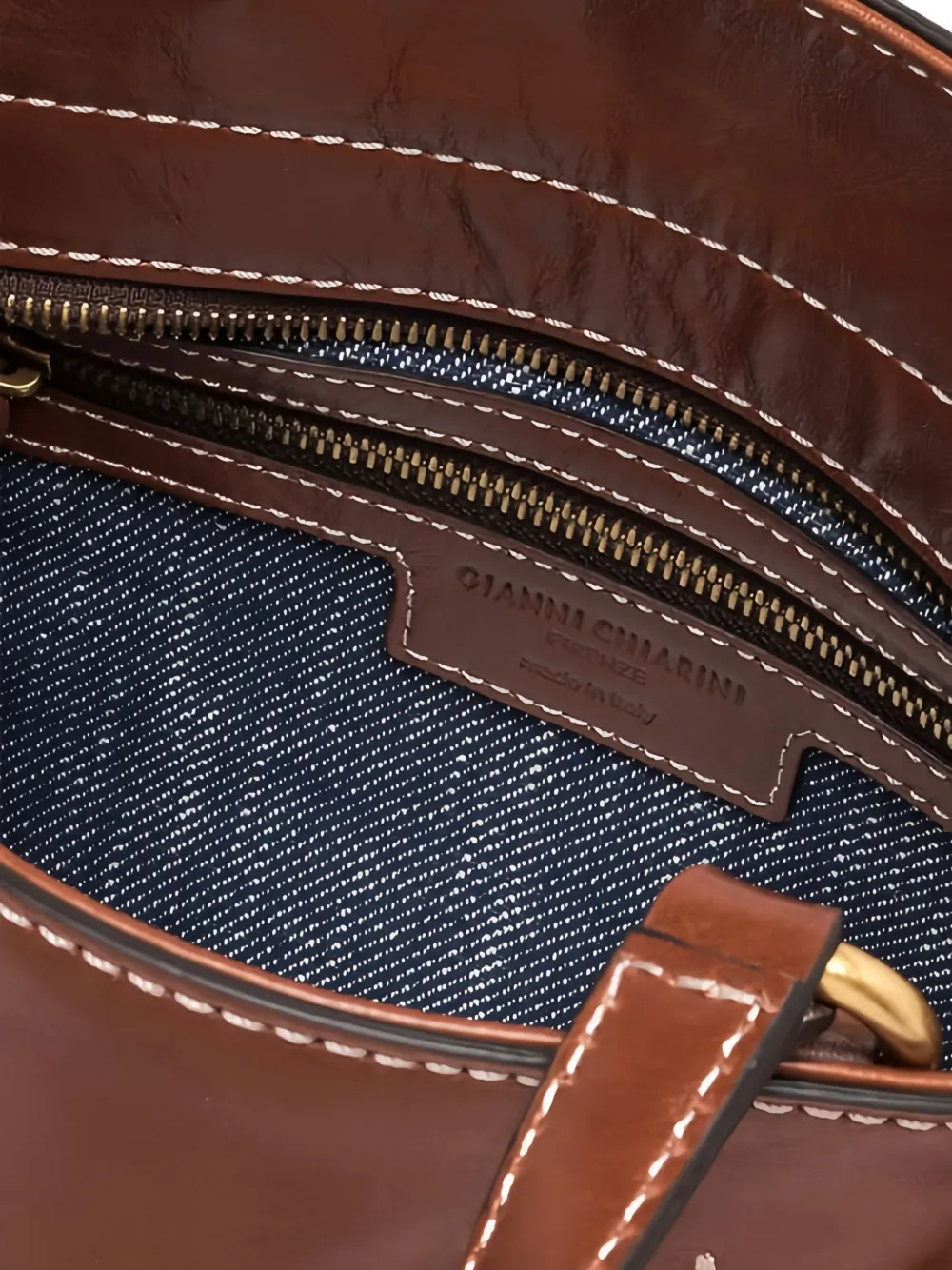GIANNI CHIARINI Miranda leren shopper met ceintuur Bruin