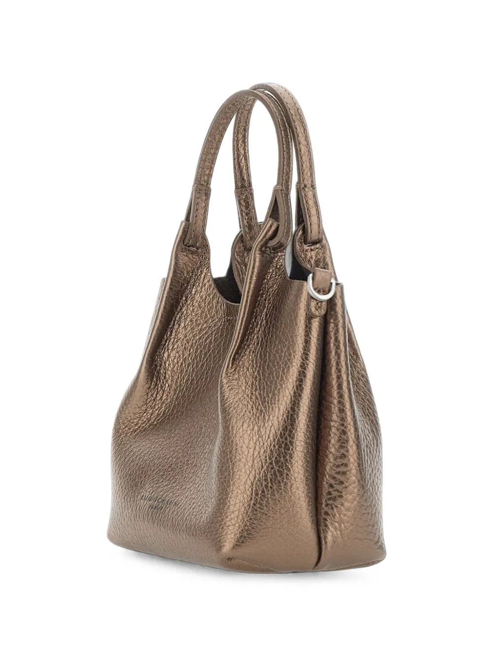 GIANNI CHIARINI Dua metallic leather tote bag Bruin