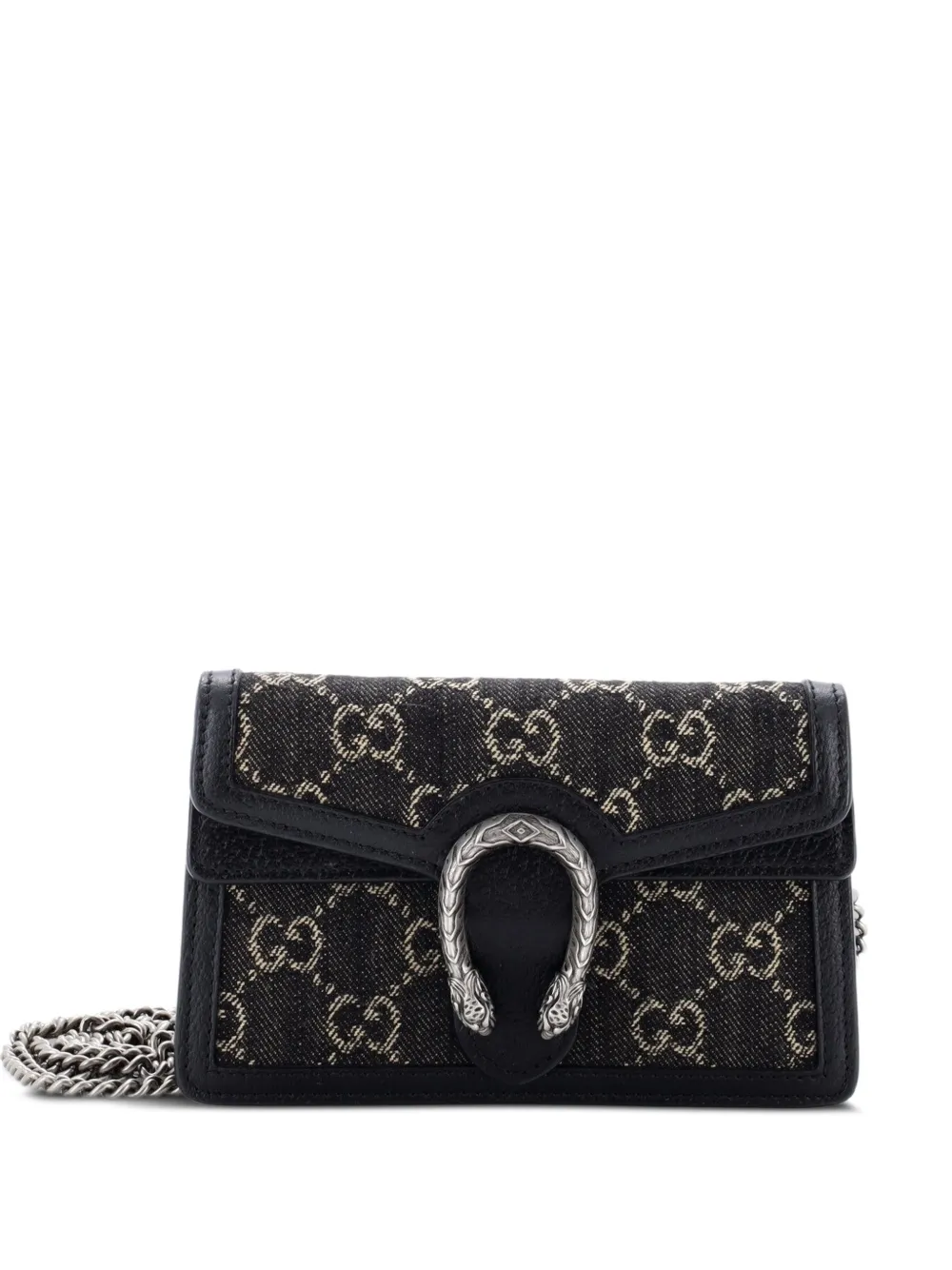 Gucci Pre-Owned Dionysus Bag GG Denim Super Mini crossbody bag - Black