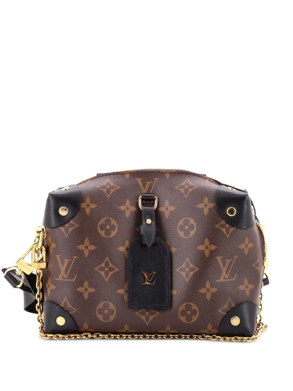 Louis Vuitton Pre-Owned Petite Malle Souple Handbag Monogram Canvas with Leather shoulder bag - Black