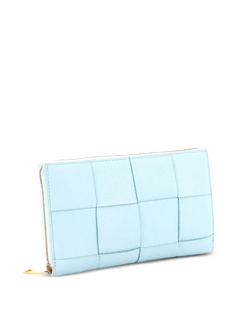 Bottega Veneta Pre-Owned Längliches Cassette Zip Around Portemonnaie mit Intrecciato-Muster - Blau