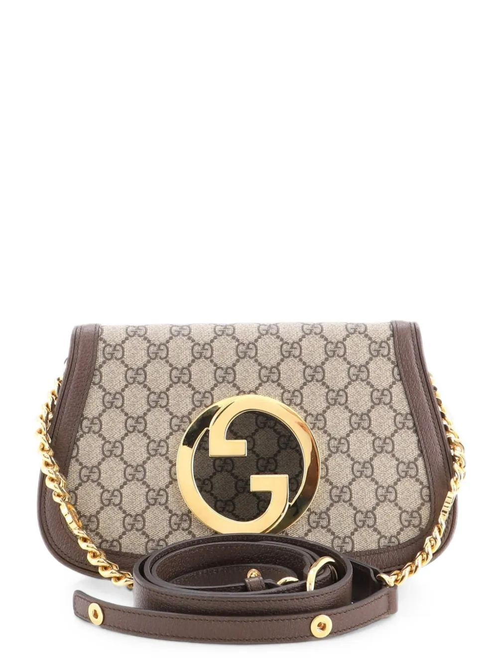 Gucci Pre-Owned Blondie NM Chain Flap Bag GG Coated Canvas Small shoulder bag - Marrone